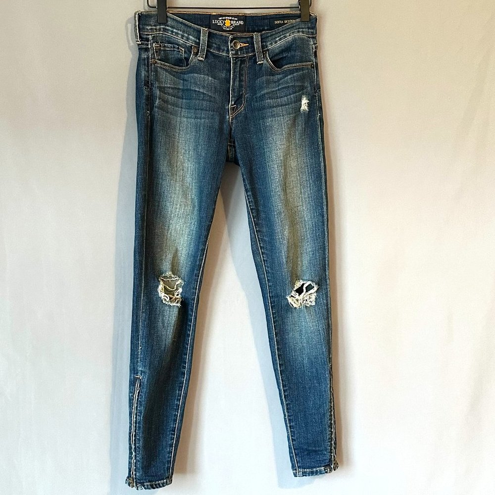 Lucky Brand Women's Sofia Skinny Dark Medium Blue Size 2 / 26